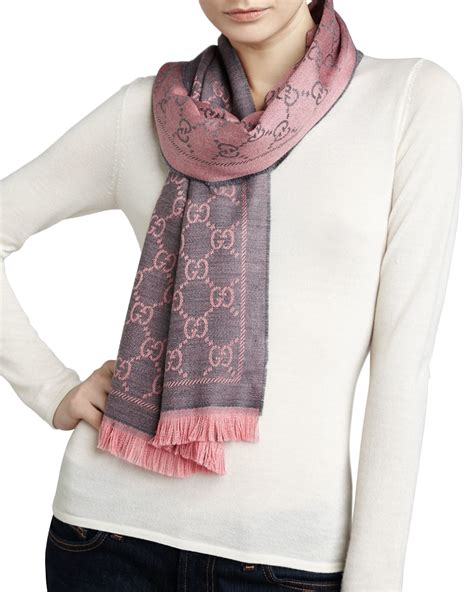 grey gucci scarf womens|Gucci print head scarf.